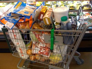 full shopping grocery cart